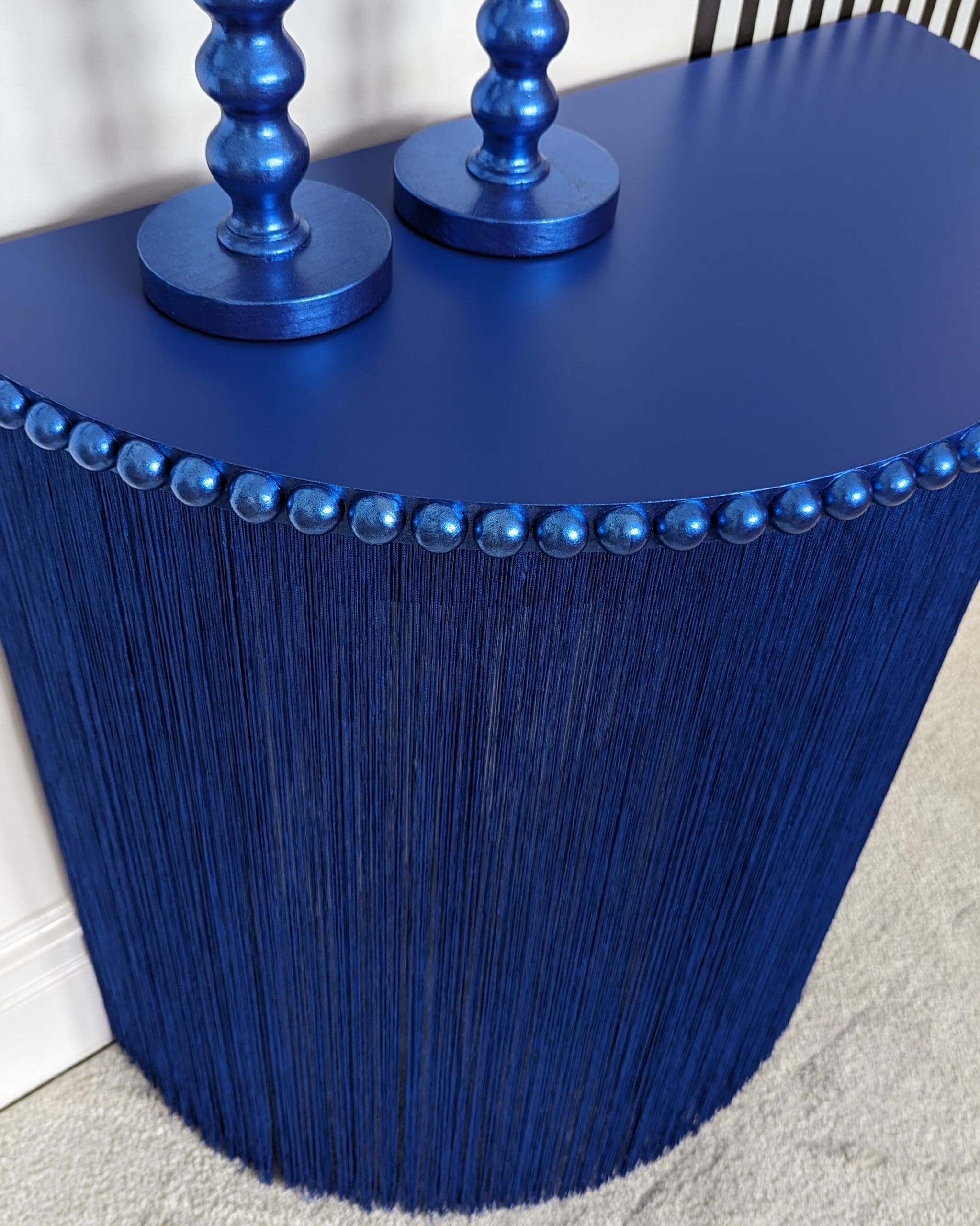 Royal blue console deals table