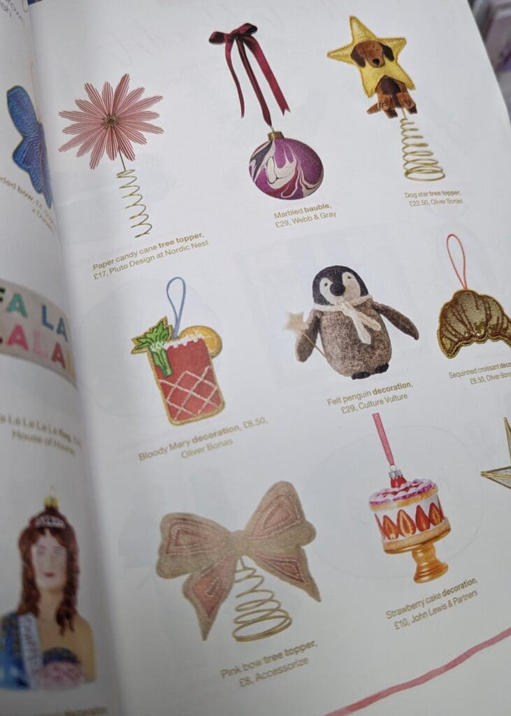 Webb & Gray's Bitter Cherry Marbled Bauble in House Beautiful magazine