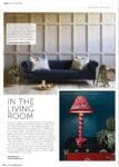 Inside Kent magazine page featuring Webb & Gray red cordless lamp